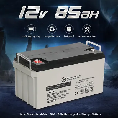 AGM Sealed Lead-Acid Deep Cycle Rechargeable Battery Solar Alarm UPS 12V 85AH • $149