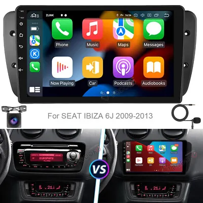For SEAT IBIZA 6J 2009-2013 Android 13 Carplay Car Stereo Radio GPS Navi +Camera • £118.99