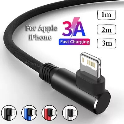 90 Degree Fast Charging Charger Cable For IPhone 8 7 X XS 11 12 13 14 IPad IPod • $6.25