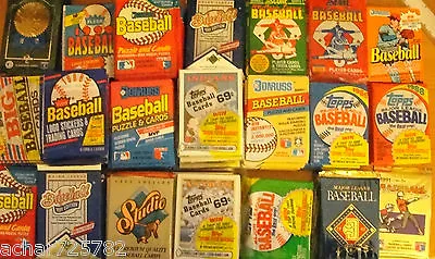 Fun Lot Of 50 Unopened Old Vintage Baseball Cards In Wax Packs Huge Assortment • $8.25