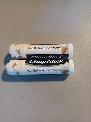 CHAPSTICK VANILLA BEAN ICE CREAM Flavor Lip Balm Lot Of 2 New & Sealed • $6.92