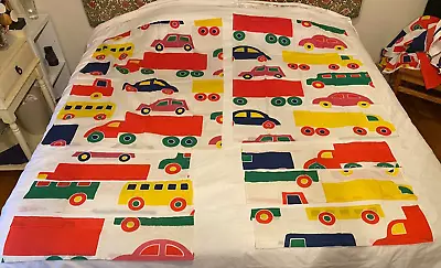 Vintage MARIMEKKO Dan River Bo Boo Car Truck Curtains Fabric Pop Art 6 Panels + • $129