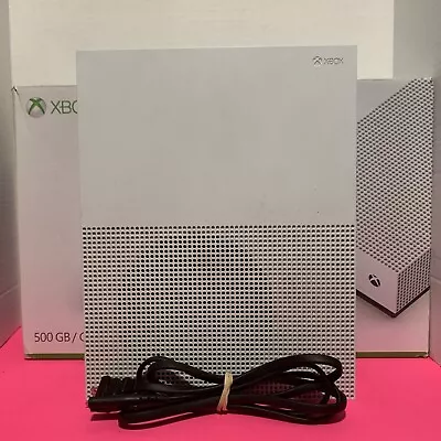 Microsoft Xbox One S 500GB White Console W/box & Power Cord Only TESTED • $89.99