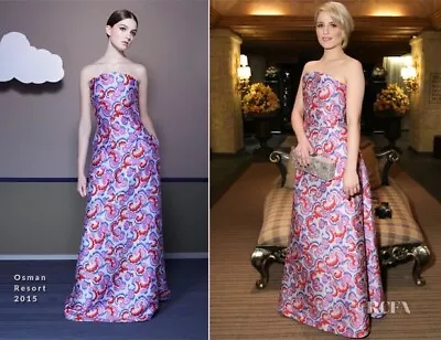 Osman London Dress Resort 2015 Oriental Floral Jacquard Designer Long Size 8 • £499.99