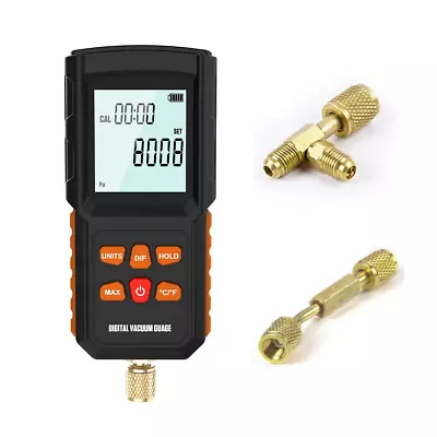 Digital Micron Vacuum Gauge 0-750k Microns HVAC Pressure Gauge 1/4  SAE Male Fit • $94.04