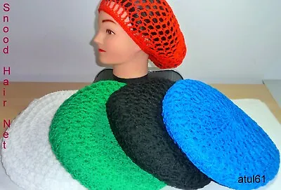 Snood Beret Soft Rayon Rasta  Crochet Knitted Whale Hair Net Hat Accessories New • £3.49