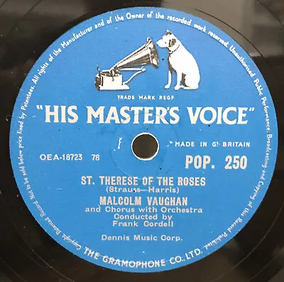 MALCOLM VAUGHAN - St Therese Of The Roses ... 1956 Uk HMV 78rpm • £1.49