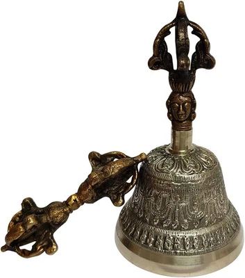 $23.35 • Buy Christmas Gift 5 Inch Tibetan Buddhist Vajra/Dorje Bell For Meditation, Healing