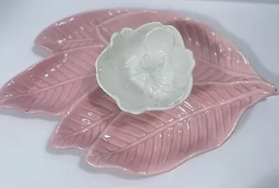 Miramar Of California Pottery Pink White Dip Serving Dish 1957 • $52