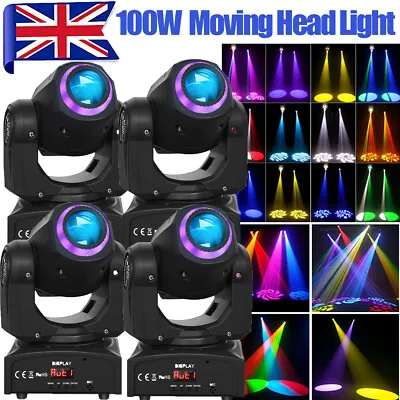 £139.99 • Buy 100W LED Beam Gobo Moving Head Light RGBW Stage Lighting DMX DJ Club Party Disco