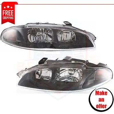 New Headlights Set 2 Pieces Halogen Left Right For 1997-1999 Mitsubishi Eclipse • $136.49