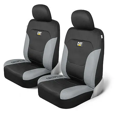 Flex Fit Car Seat Covers For Front Seats - CAT Black Gray Truck Seat Covers • $39.99