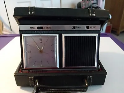 Vintage Peerless Globe Trotter Transistor Clock Radio With Original Pamphlete • $9