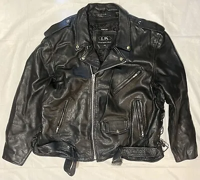 Motorcycle Jacket By Leather King  Live To Ride  U.S.A. Embossed Eagle 5XL • $120