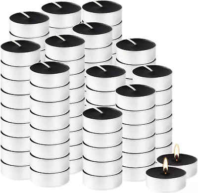 100 Pack Black Tealight Candles4 Hour Unscented Votive Candle For Halloween Home • $12.17