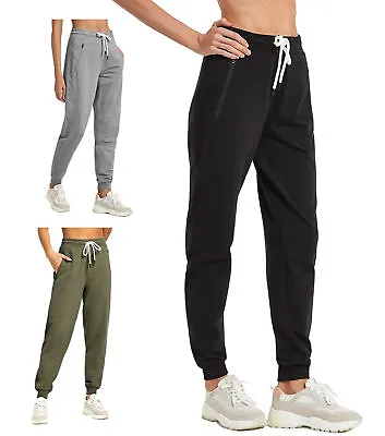 Women Sweatpants Cotton Joggers Ribber Splicing Lounge Pocket Workout Gym Pants • $16.14
