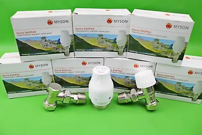 Myson Petite 15mm TRV Angled Radiator Valve With Lockshield PETPAK15N • £18.99