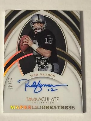 2023 Panini Immaculate Football Marks Of Greatness Auto Rich Gannon 21/49 IMG-RG • $25