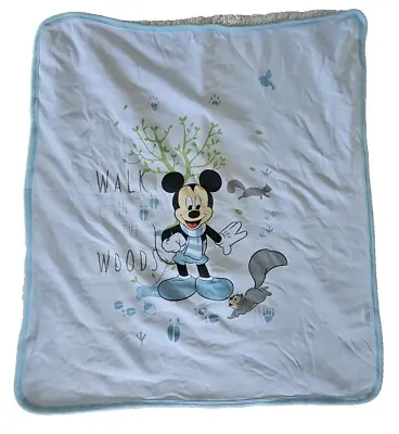 Disney Baby MICKEY MOUSE Walk In The Woods. Baby Blanket. 75cm X 80cm Approx. • $38