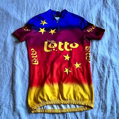 Vintage TOMMASO Lotto Cycling Jersey Size L/4- 1/4 Zip Made In Italy   • $39.99