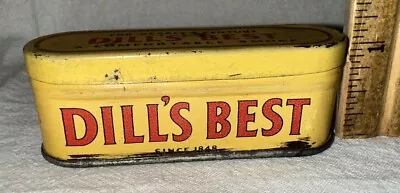 Antique Dill's Best Short Free Sample Tin Litho Vertical Pocket Tobacco Can • $56