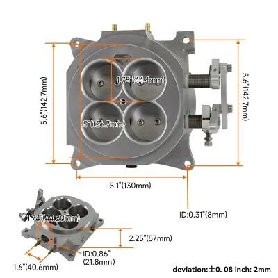 1000CFM Billet 4150 Flange Carburetor Throttle Body 1.75  Core 4 Barrel For LS 7 • $168.71