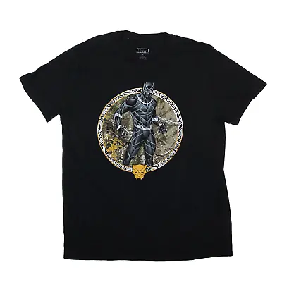 MARVEL Black Panther T-Shirt Black Short Sleeve Mens L • £7.99