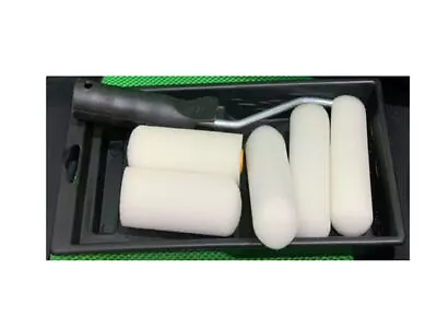 7 PC Small Job Touch Up Kit PAINT ROLLER SET  4  Mini Sleeve Handle Tray Rollers • £6.49