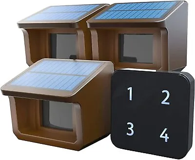 Htzsafe 1/2Mile Solar Wireless Driveway Alarm System 1 Receiver + 3 Sensors • $95.99