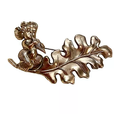 Vintage Lang Sterling Silver Brooch Cherub On An Oak Leak Collectible • $25