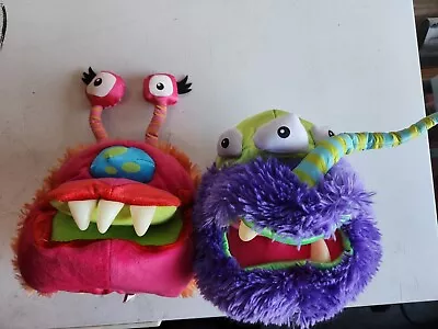 Manhattan Toy Plush Hand Puppets Monsters Three Eyed And Two Eyed 2007 • $29.07