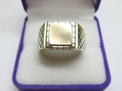 Antique Soviet USSR Ring Sterling Silver 925 & Gold Plated Men's Jewelry Size 10 • $200