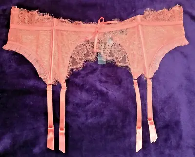 Ann Summers Orange Floral Lace & Mesh Waspie Suspender Belt Blossoming Size Xl • £14.95