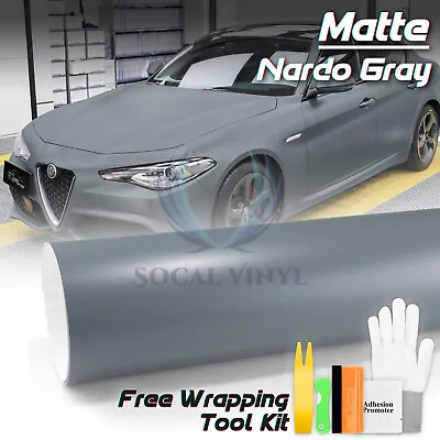 Matte Flat Nardo Gray Flat Vinyl Wrap Sticker Decal Film Bubble Free Sheet • $49