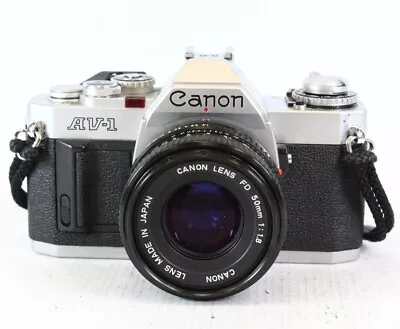 CANON AV-1 SLR Camera With Canon 50mm F/1.8 FD Mount Lens - H64 • £10.50