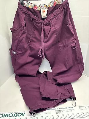 Koi Large Tall Cargo Style Scrub Pants Maroon • $24.99