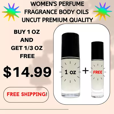 Women's BUY 1oz GET 1/3oz FREE Body Fragrance Perfume Oil Roll-On Select Yours • $14.99