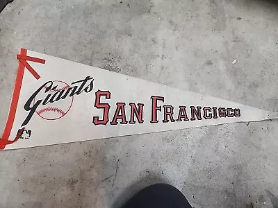 Vintage 1960s 1969 SAN FRANCISCO SF GIANTS MLB Baseball Orange Pennant Banner • $24.99