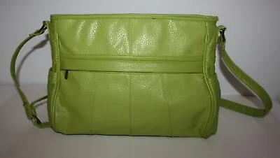 Lime Green Vegan Pebbled Leather Crossbody Bag Spring Summer • $2.95