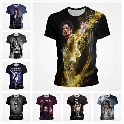 Michael Jackson 3D Printed Unisex Casual T-Shirt Women Men Kids Short Sleeve • £14.39