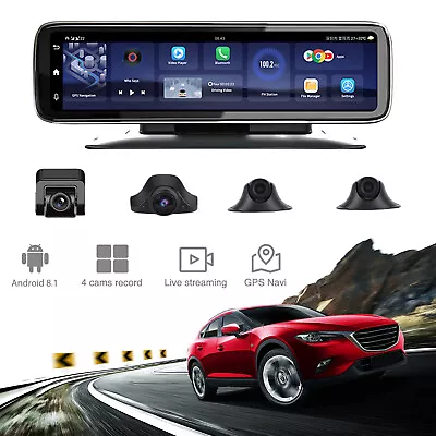 360 Degree Panoramic 4CH Cameras Lens Car DVR Backup Mirror Dash Camera With Gps • $456.46