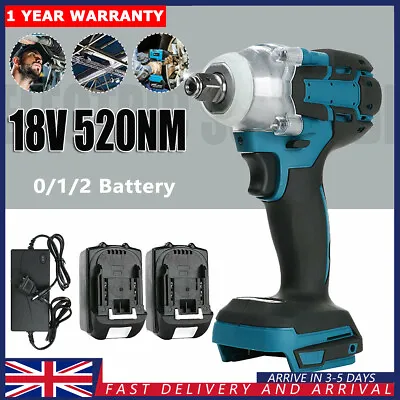 £44.99 • Buy 18V 1/2  Driver Cordless Impact Wrench Brushless With Battery+Charger Kit UK HOT