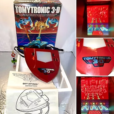 VINTAGE 1983 TOMYTRONIC 3D SKY ATTACK 7616 ELECTRONIC HANDHELD Tested GAME WORKS • £33