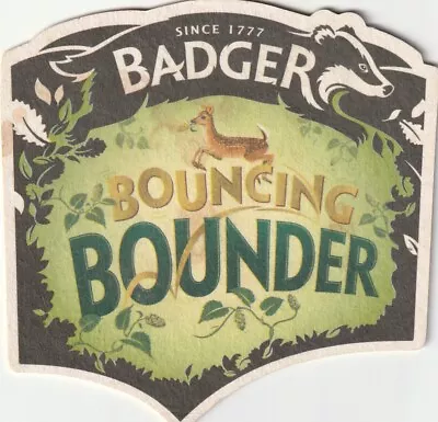 BEER MAT - HALL & WOODHOUSE BREWERY -  BOUNCING BOUNDER - (Cat 199 ) - (2016) • £1.50