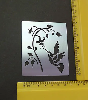 Metal/stencil/Oblong/Oriental/Bird/Fuschia/Lily/Flower/Emboss/NEW/NICE/Parchment • £3.65