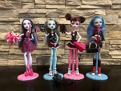 Monster High Fearleading Dolls Frankie Spectra  Draculaura & Ghoulia + Acc • $224.95