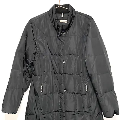 Eddie Bauer Womens Lodge Goose Down Quilted Black Parka Without Hood Size Large  • $165