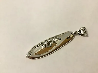 $55 • Buy STERLING, Silver, Pendant, Jewelry, Towle, Sculptured Rose (Bin #64)