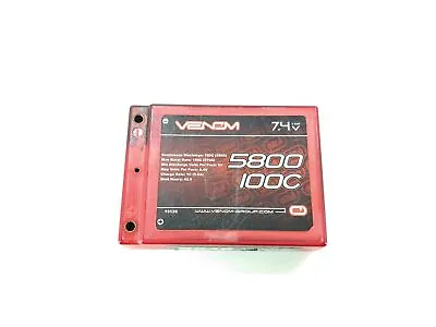 Venom Racing 7.4v 2s 5800mah 100c Hard Case SQUARE LiPo Battery Pack Used • $25.99