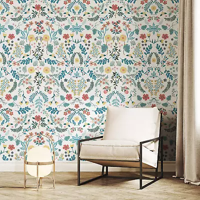 Boho Peel And Stick Wallpaper Floral Wallpaper Vintage Textured Wallpaper For Be • $23.74